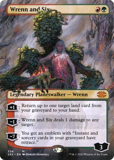 Wrenn and Six Borderless Double Masters 2022 Magic card