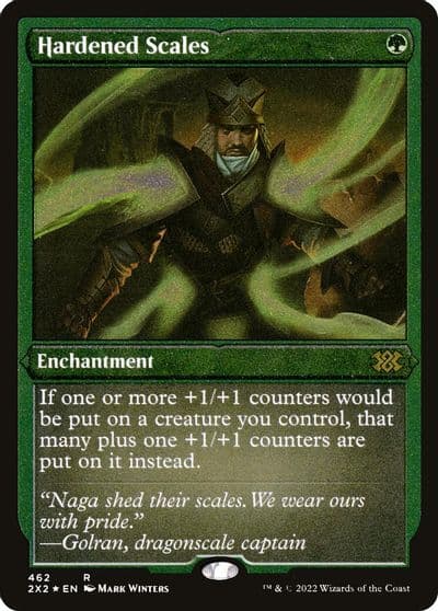 Hardened Scales Foil Etched Double Masters 2022 Magic card