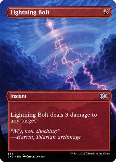 Lightning Bolt Borderless Double Masters 2022 Magic card