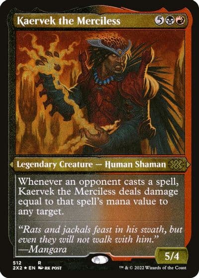 Kaervek the Merciless Foil Etched Double Masters 2022 Magic card