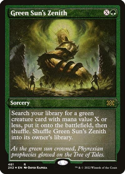 Green Suns Zenith Foil Etched Double Masters 2022 Magic card