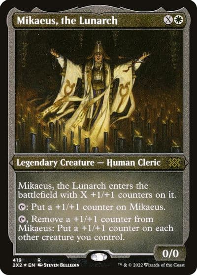 Mikaeus the Lunarch Foil Etched Double Masters 2022 Magic card