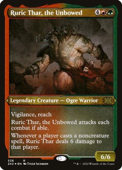 Ruric Thar the Unbowed Foil Etched Double Masters 2022 Magic card