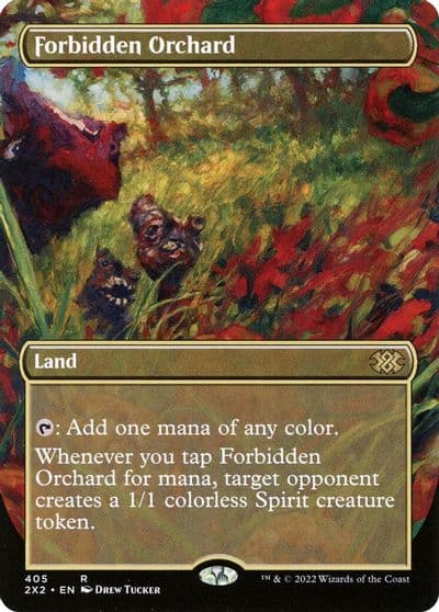 Forbidden Orchard Borderless Double Masters 2022 Magic card