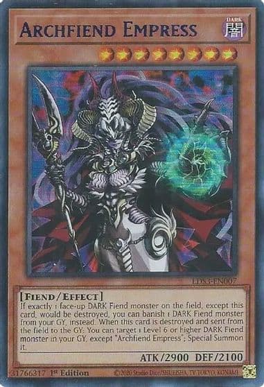 Archfiend Empress Blue Legendary Duelists: Season 3 Yu-Gi-Oh! card