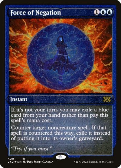Force of Negation Foil Etched Double Masters 2022 Magic card