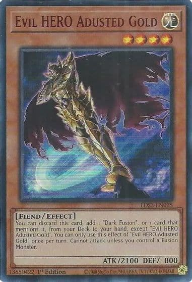 Evil HERO Adusted Gold Red Legendary Duelists: Season 3 Yu-Gi-Oh! card