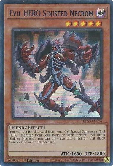 Evil HERO Sinister Necrom Blue Legendary Duelists: Season 3 Yu-Gi-Oh! card