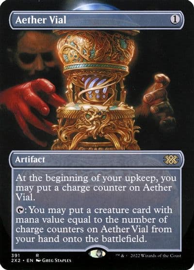 Aether Vial Borderless Double Masters 2022 Magic card