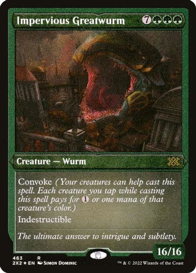 Impervious Greatwurm Foil Etched Double Masters 2022 Magic card
