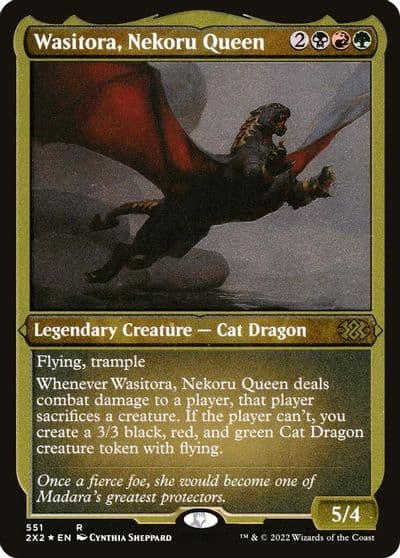 Wasitora Nekoru Queen Foil Etched Double Masters 2022 Magic card
