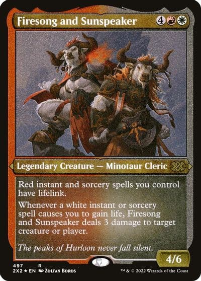 Firesong and Sunspeaker Foil Etched Double Masters 2022 Magic card