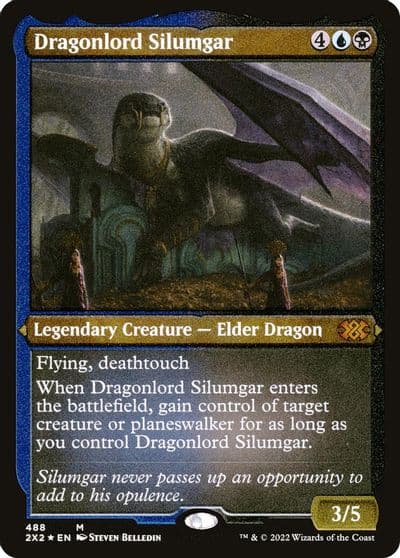 Dragonlord Silumgar Foil Etched Double Masters 2022 Magic card