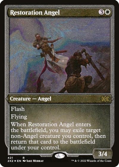 Restoration Angel Foil Etched Double Masters 2022 Magic card