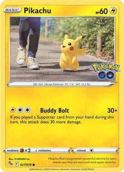 Pikachu (27) Pokemon GO Pokemon card