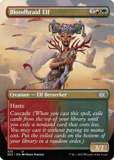 Bloodbraid Elf Borderless Double Masters 2022 Magic card
