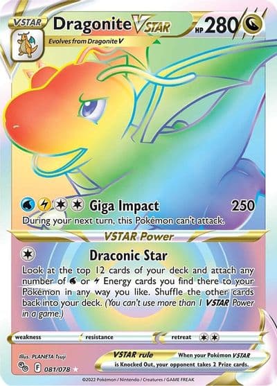 Dragonite VSTAR (Secret) Pokemon GO Pokemon card