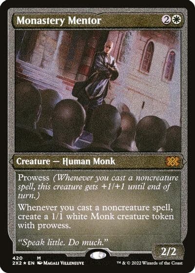 Monastery Mentor Foil Etched Double Masters 2022 Magic card
