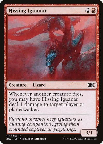 Hissing Iguanar Double Masters 2022 Magic card