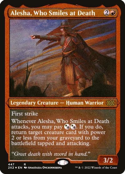 Alesha Who Smiles at Death Foil Etched Double Masters 2022 Magic card