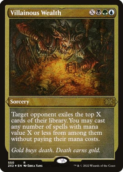 Villainous Wealth Foil Etched Double Masters 2022 Magic card