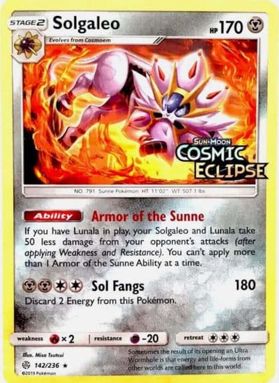 Solgaleo (Cosmic Eclipse Stamped) Miscellaneous Cards & Products Pokemon card