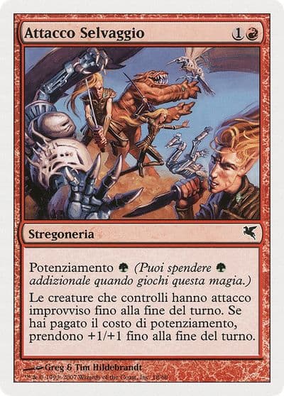 Savage Offensive Italian Attacco Selvaggio Magic Encyclopedia 2005 (Salvat/Hachette) Magic card