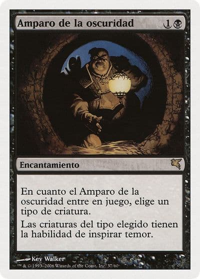 Cover of Darkness Spanish Amparo de la oscuridad Magic Encyclopedia 2005 (Salvat/Hachette) Magic card