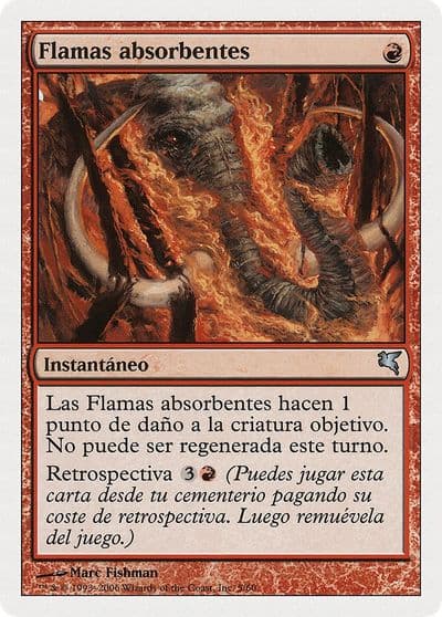 Engulfing Flames Spanish Flamas absorbentes Magic Encyclopedia 2005 (Salvat/Hachette) Magic card