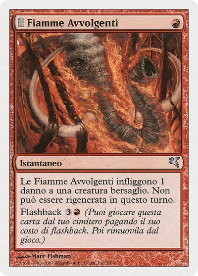 Engulfing Flames Italian Fiamme Avvolgenti Magic Encyclopedia 2005 (Salvat/Hachette) Magic card