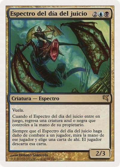 Doomsday Specter Spanish Espectro del dia del juicio Magic Encyclopedia 2005 (Salvat/Hachette) Magic card