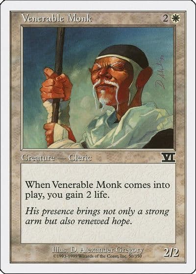 Venerable Monk Classic Sixth Edition Magic card
