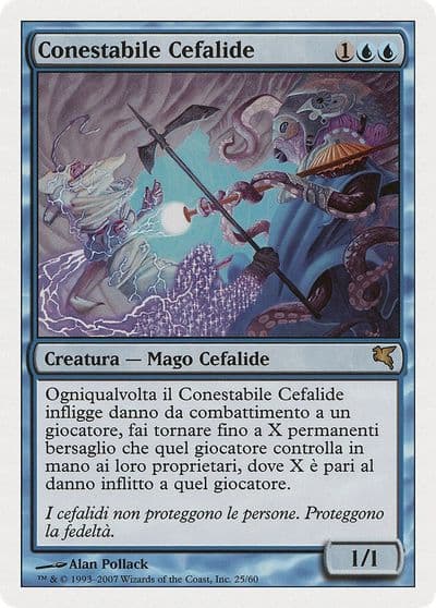 Cephalid Constable Italian Conestabile Cefalide Magic Encyclopedia 2005 (Salvat/Hachette) Magic card
