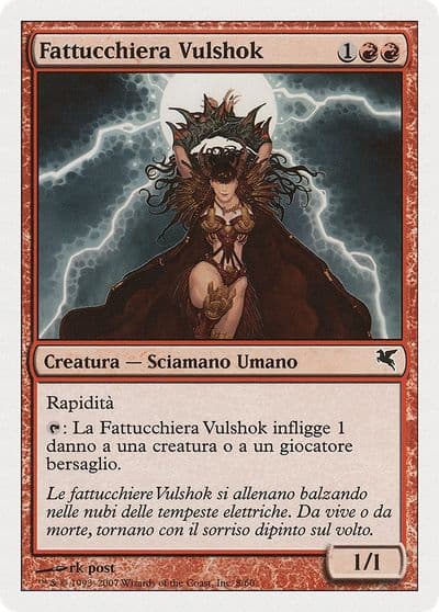 Vulshok Sorcerer Italian Fattucchiera Vulshok Magic Encyclopedia 2005 (Salvat/Hachette) Magic card