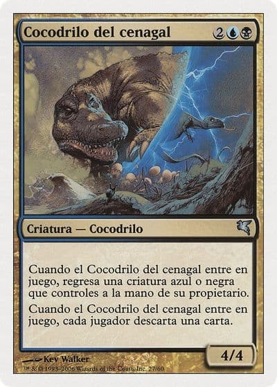 Marsh Crocodile Spanish Cocodrilo del cenagal Magic Encyclopedia 2005 (Salvat/Hachette) Magic card