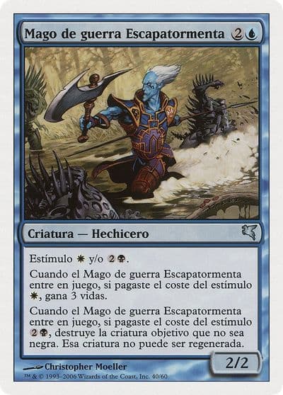 Stormscape Battlemage Spanish Mago de guerra Escapatormenta Magic Encyclopedia 2005 (Salvat/Hachette) Magic card