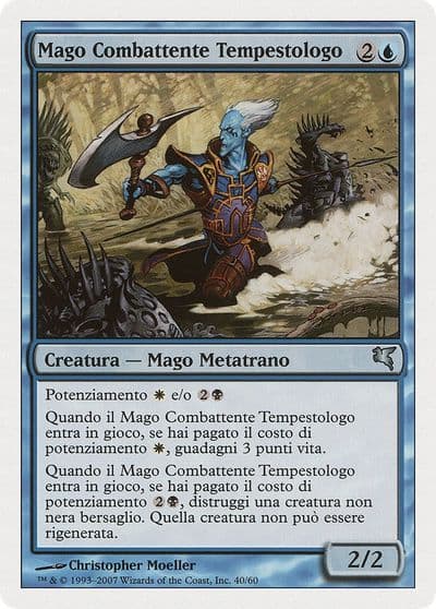 Stormscape Battlemage Italian Mago Combattente Tempestologe Magic Encyclopedia 2005 (Salvat/Hachette) Magic card