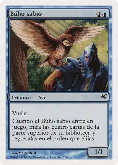 Sage Owl Spanish Buho sabio Magic Encyclopedia 2005 (Salvat/Hachette) Magic card