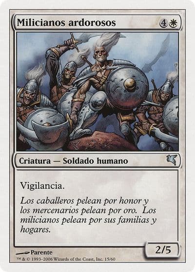 Ardent Militia Spanish Milicianos ardorosos Magic Encyclopedia 2005 (Salvat/Hachette) Magic card