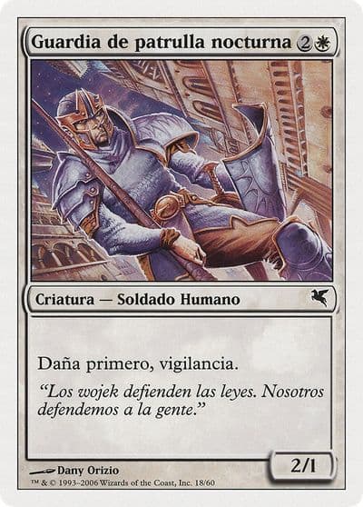 Nightguard Patrol Spanish Guardia de patrulla nocturna Magic Encyclopedia 2005 (Salvat/Hachette) Magic card