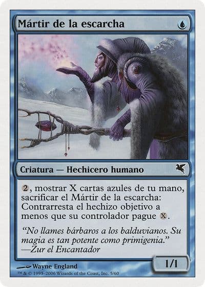 Martyr of Frost Spanish Martir de la escarcha Magic Encyclopedia 2005 (Salvat/Hachette) Magic card