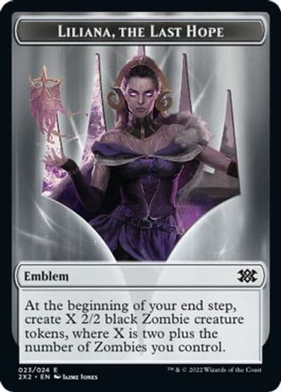 Emblem Liliana the Last Hope Spirit 002 Double Sided Token Double Masters 2022 Magic card