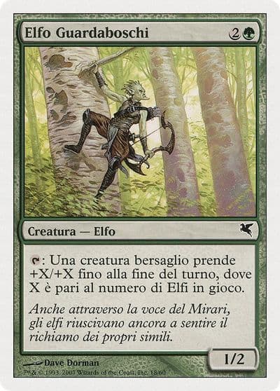 Timberwatch Elf Italian Elfo Guardaboschi Magic Encyclopedia 2005 (Salvat/Hachette) Magic card