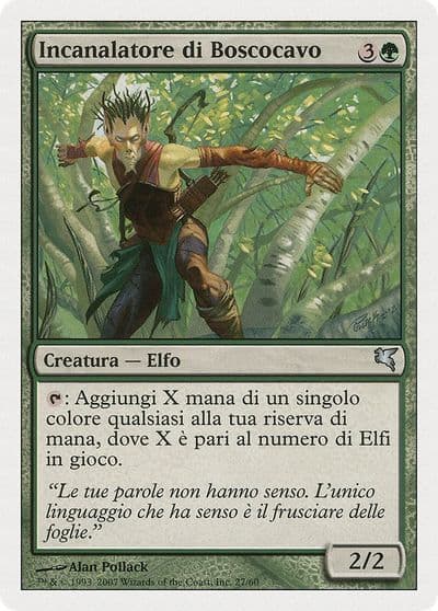 Wirewood Channeler Italian Canaliseur de Brinbois Magic Encyclopedia 2005 (Salvat/Hachette) Magic card