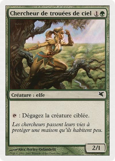 Seeker of Skybreak French Chercheur de trouees de ciel Magic Encyclopedia 2005 (Salvat/Hachette) Magic card