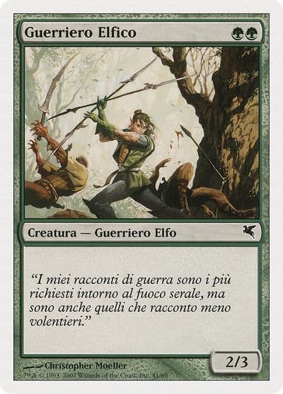 Elvish Warrior Italian Guerriero Elfico Magic Encyclopedia 2005 (Salvat/Hachette) Magic card
