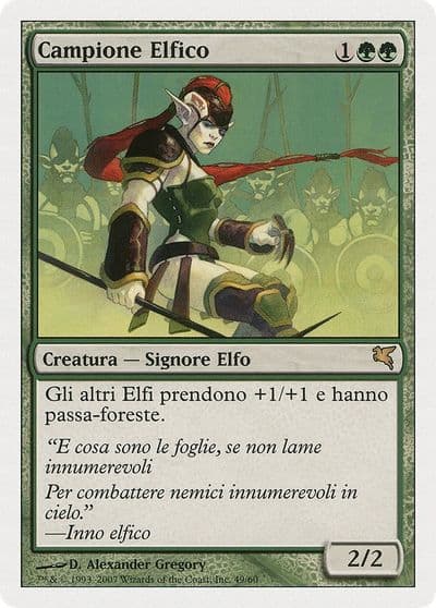 Elvish Champion Italian Campione Elfico Magic Encyclopedia 2005 (Salvat/Hachette) Magic card