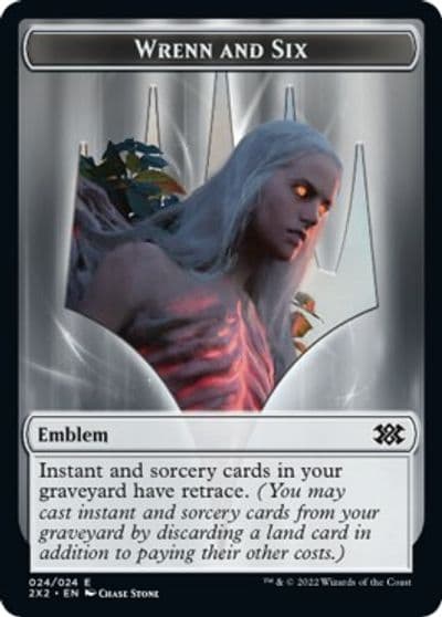 Emblem Wrenn and Six Monk Double Sided Token Double Masters 2022 Magic card