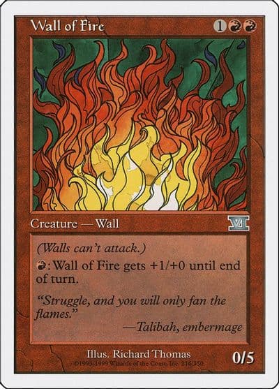 Wall of Fire Classic Sixth Edition Magic card