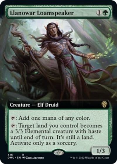 Llanowar Loamspeaker Extended Art Dominaria United Magic card